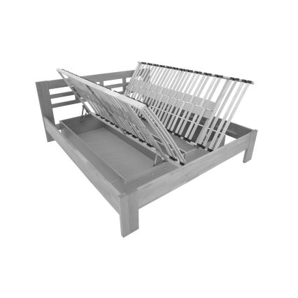 Διπλό κρεβάτι από μασίφ ξύλο με χώρο αποθήκευσης ANGELA 180x200 cm δαμάσκηνο