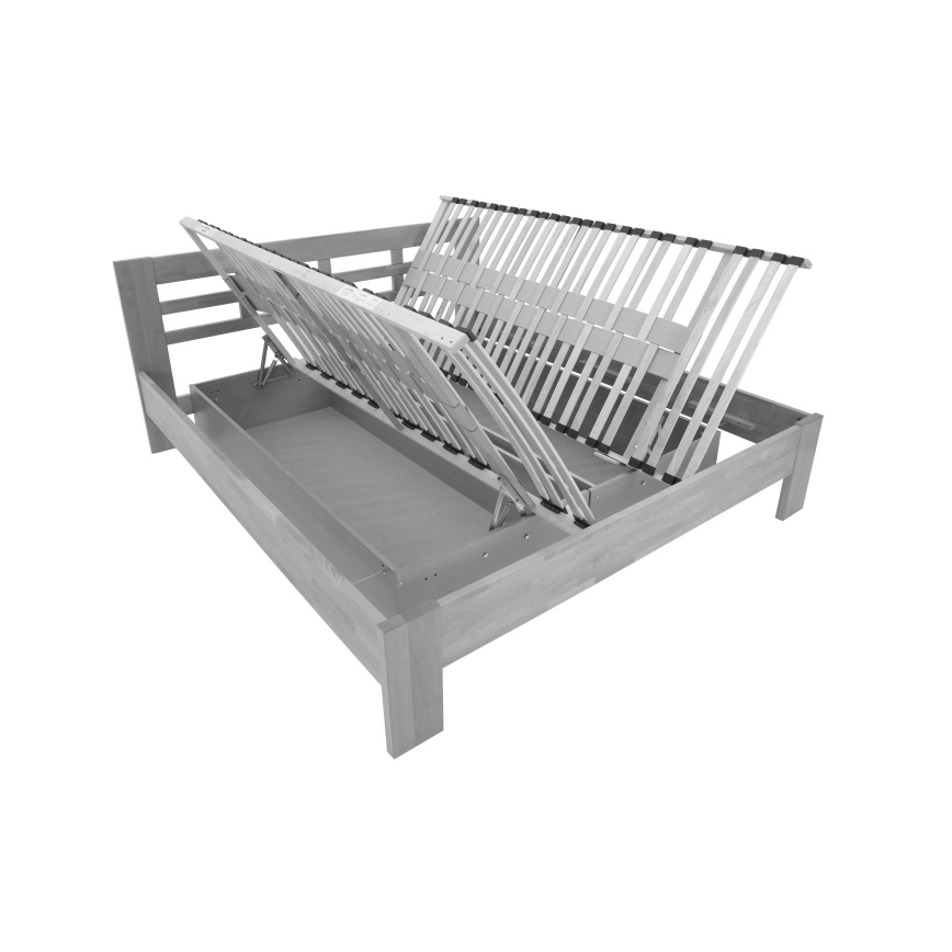 Διπλό κρεβάτι από μασίφ ξύλο με χώρο αποθήκευσης ANGELA 180x200 cm δαμάσκηνο