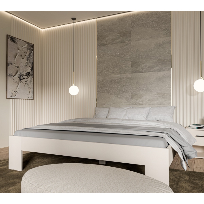 Διπλό κρεβάτι PIROA 180x200 cm μπεζ