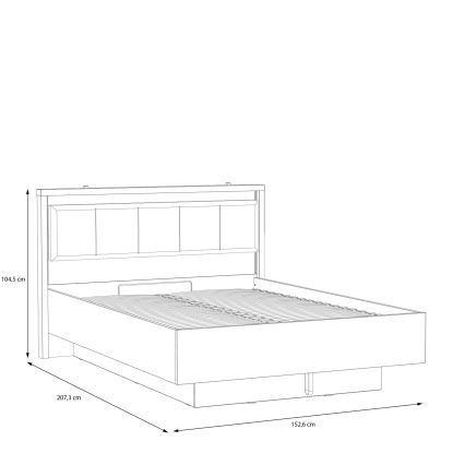 Διπλό κρεβάτι με αποθηκευτικό χώρο OREN 140x200 cm καφέ/μαύρο