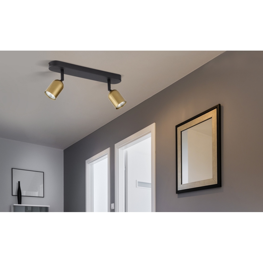 Διπλό σποτ TOP 2xGU10/10W/230V χρυσό/μαύρο