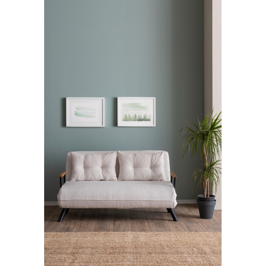 Διθέσιος αναδιπλούμενος καναπές-κρεβάτι QIRA σε λευκό