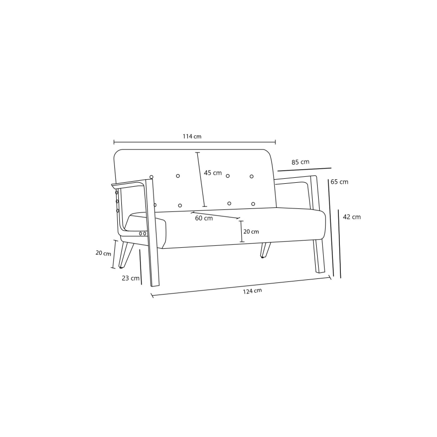 Διθέσιος καναπές TUMI σε κρεμ χρώμα