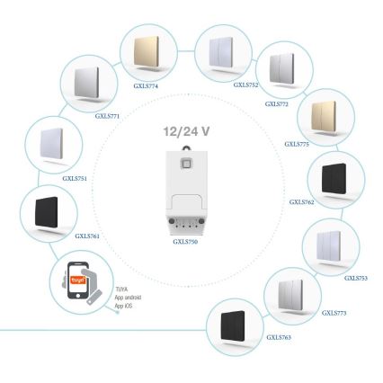 Δέκτης για κινητικούς ασύρματους διακόπτες 12/24V