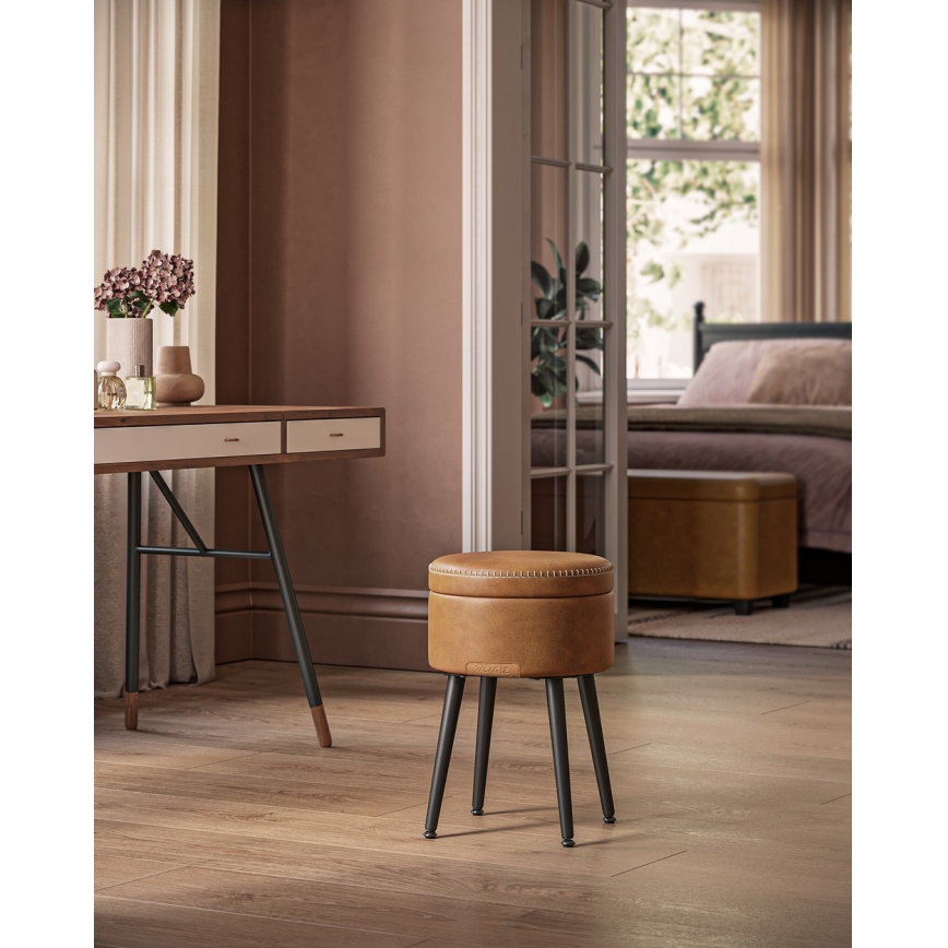 Δερμάτινο σκαμπό CORE σε χρώμα κονιάκ