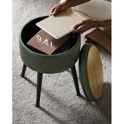 Δερμάτινο σκαμπό CORE, πράσινο