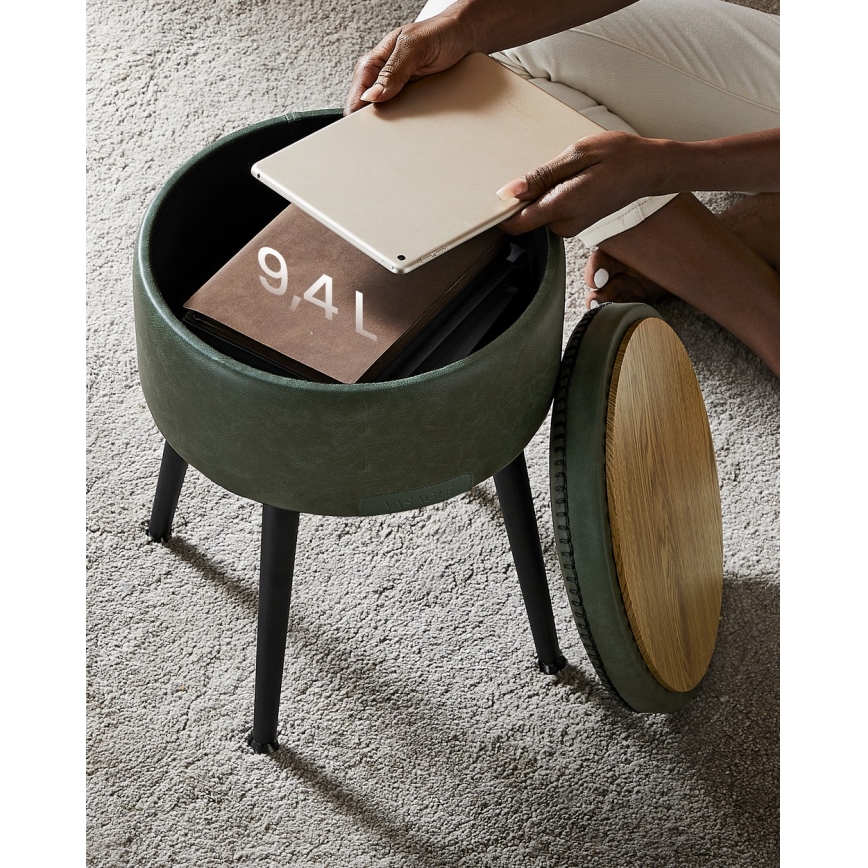 Δερμάτινο σκαμπό CORE, πράσινο