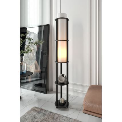 Δαπέδια λάμπα με ράφια NOTO 1xE27/40W/230V μαύρη