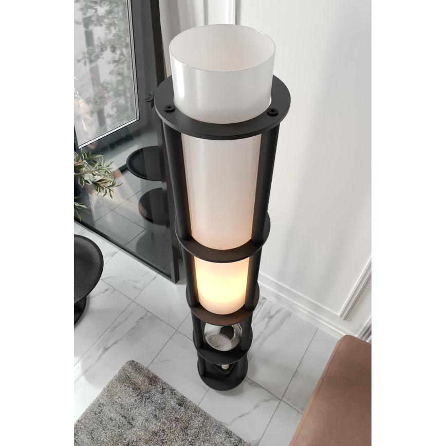 Δαπέδια λάμπα με ράφια NOTO 1xE27/40W/230V μαύρη