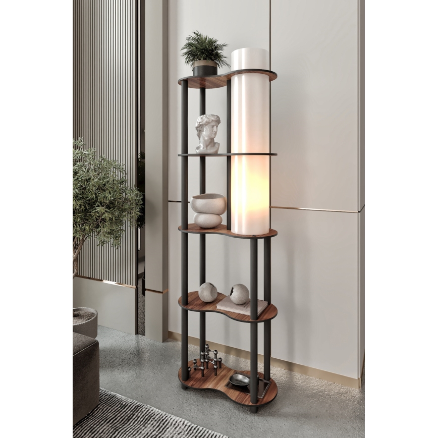 Δαχτυλίδι φωτισμού με ράφια NOTO 1xE27/40W/230V καφέ/μαύρο