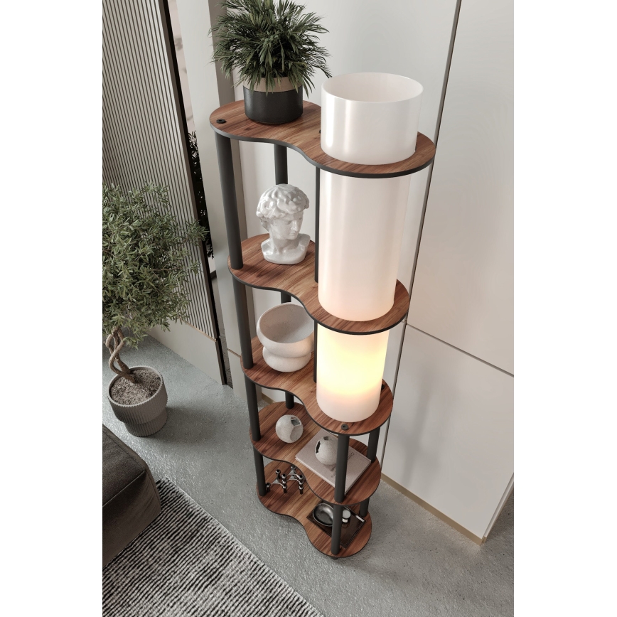 Δαχτυλίδι φωτισμού με ράφια NOTO 1xE27/40W/230V καφέ/μαύρο