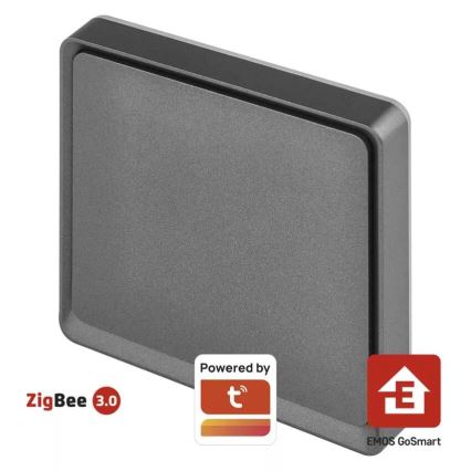 Διακόπτης μονός GoSmart 1xCR2430 Tuya μαύρο