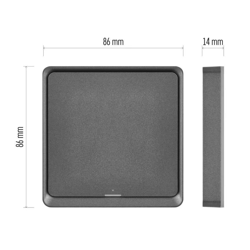 Διακόπτης μονός GoSmart 1xCR2430 Tuya μαύρο