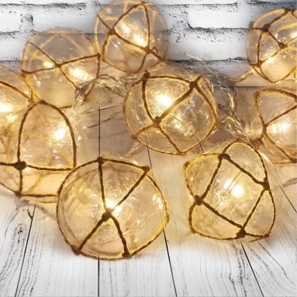 Διακοσμητικά λαμπάκια LED AHNE 10xLED/2xAA 2,1 m θερμό λευκό
