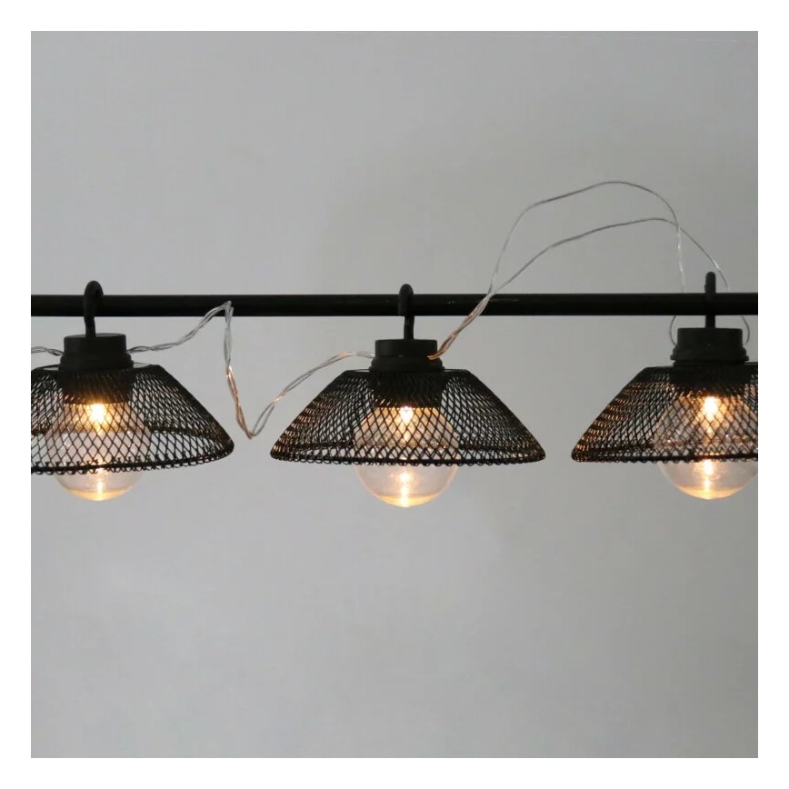 Διακοσμητικά λαμπάκια LED ASTRA 10xLED/2xAA 2,1 m μαύρο