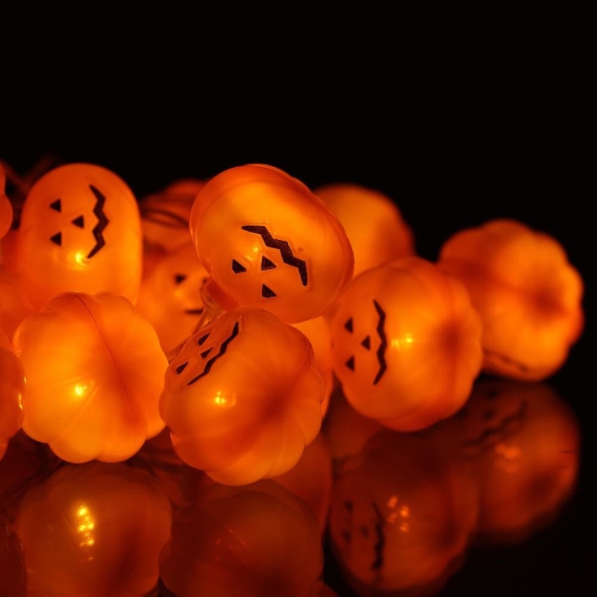 Διακοσμητικά λαμπάκια LED HALLOWEEN 20xLED/3xAA/θερμό λευκό 3,3m κολοκύθες