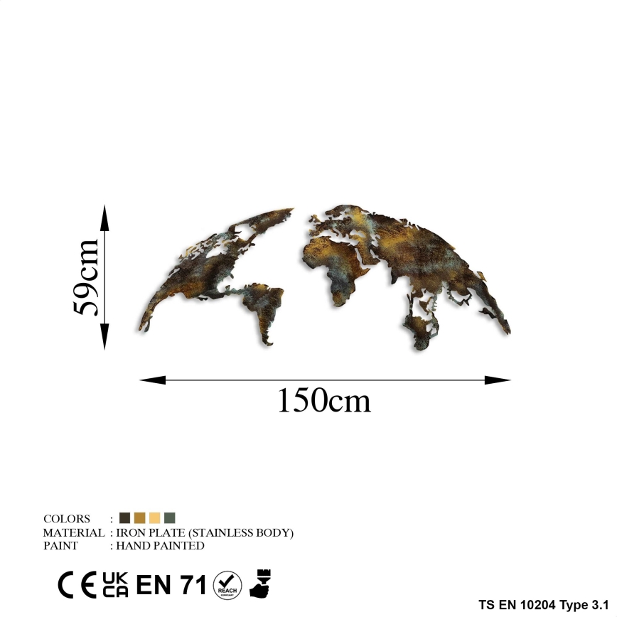 Διακοσμητικό τοίχου 2 τμχ 150x59 cm πλανήτης μεταλλικό
