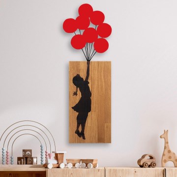 Διακοσμητικό τοίχου 34x99 cm κορίτσι ξύλο/μεταλλικό