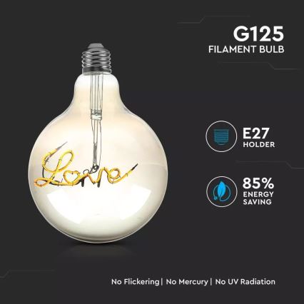 Διακοσμητικός λαμπτήρας LED FILAMENT G125 E27/5W/230V 2200K