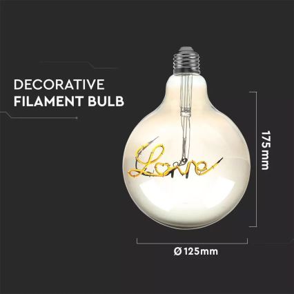 Διακοσμητικός λαμπτήρας LED FILAMENT G125 E27/5W/230V 2200K