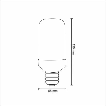 Διακοσμητικός λαμπτήρας LED FLAME T60 E27/3W/230V 1400K