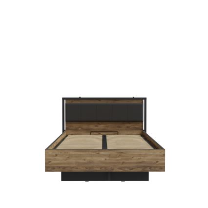 Διπλό κρεβάτι OREN με αποθηκευτικό χώρο 140x200 cm καφέ/μαύρο