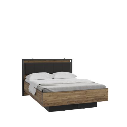 Διπλό κρεβάτι OREN με αποθηκευτικό χώρο 140x200 cm καφέ/μαύρο