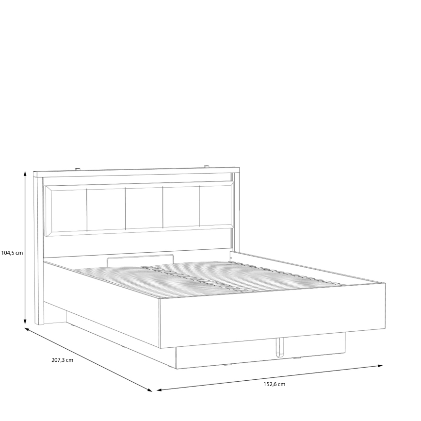 Διπλό κρεβάτι OREN με αποθηκευτικό χώρο 140x200 cm καφέ/μαύρο