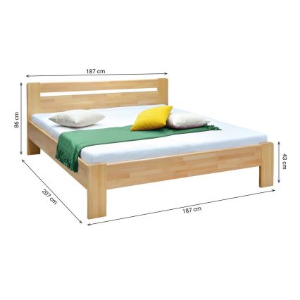 Διπλό κρεβάτι από μασίφ ξύλο AMARA 180x200 εκ. οξιά