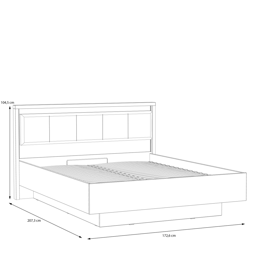 Διπλό κρεβάτι με αποθηκευτικό χώρο OREN 160x200 cm, καφέ/μαύρο
