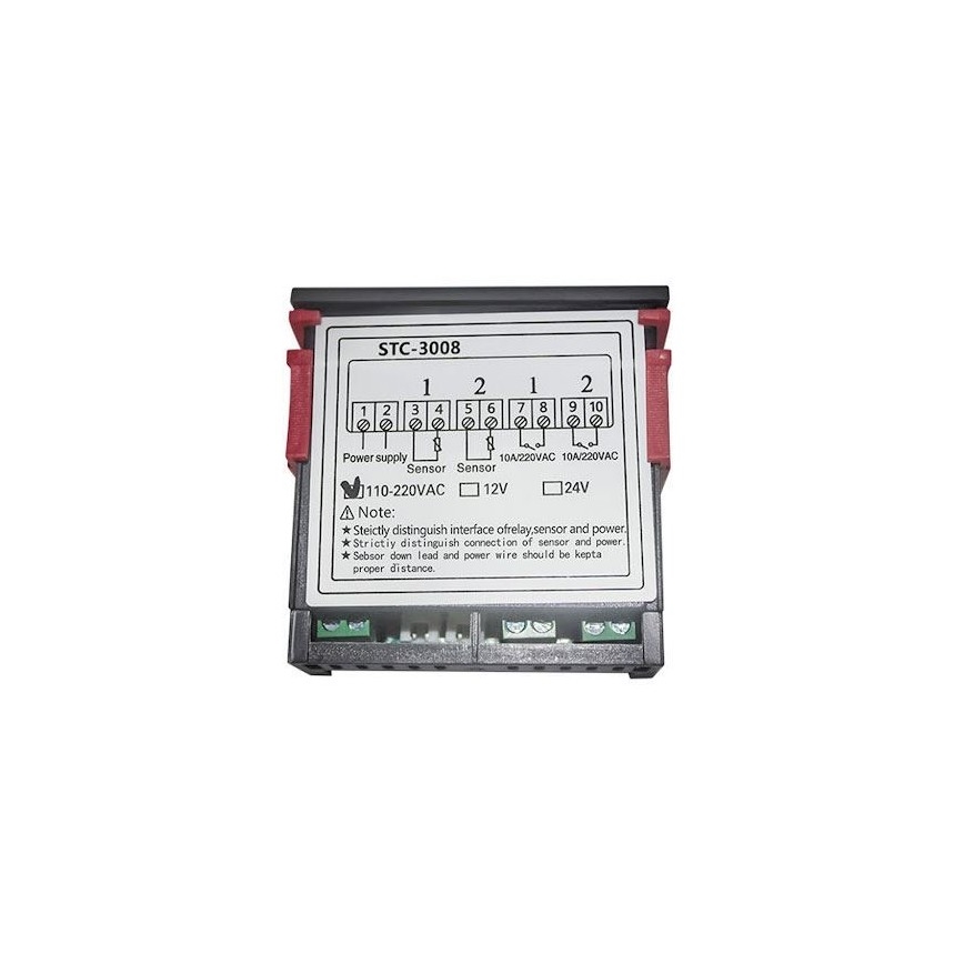 Διπλός ψηφιακός θερμοστάτης 3W/230V