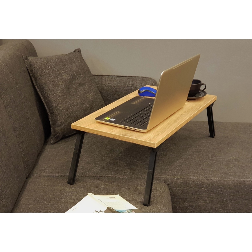 Δίσκος/Τραπεζάκι κρεβατιού GUSTO 24,5x60 cm μπεζ/μαύρο