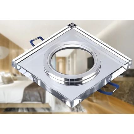 Εντοιχιζόμενο φωτιστικό οροφής 1xGU10/MR16/10W/230V, 9x9 εκ., γυαλιστερό χρώμιο