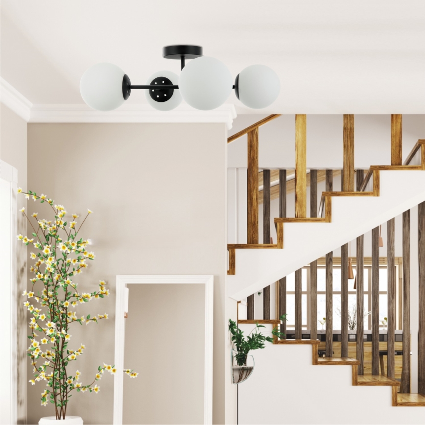 Εντοιχισμένο φωτιστικό MADDIE 4xE14/5W/230V μαύρο