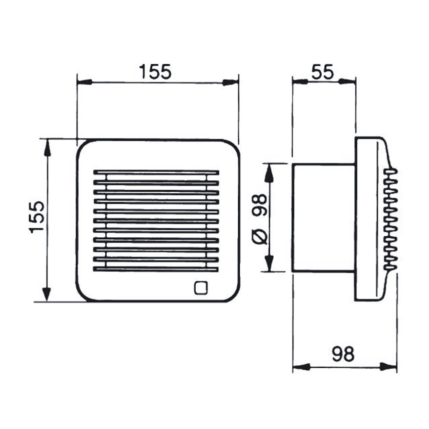 Εξαεριστήρας μπάνιου EDM-100 17W/230V IP44