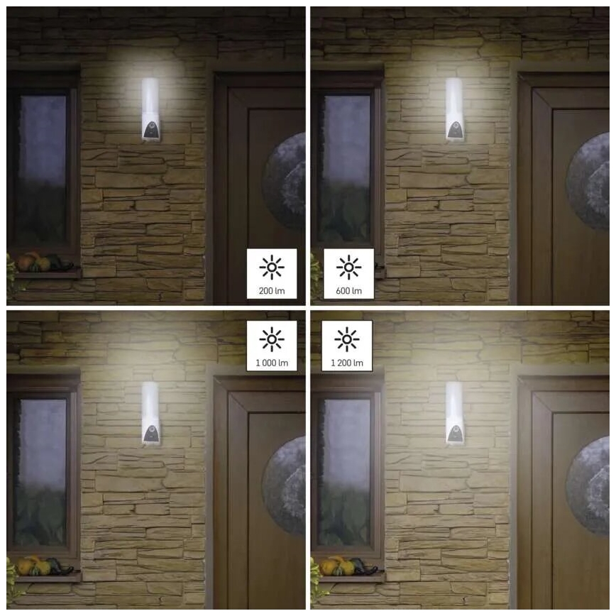 Έξυπνη εξωτερική κάμερα LED με φως GoSmart LED/12W/230V IP65 Wi-Fi Tuya λευκό