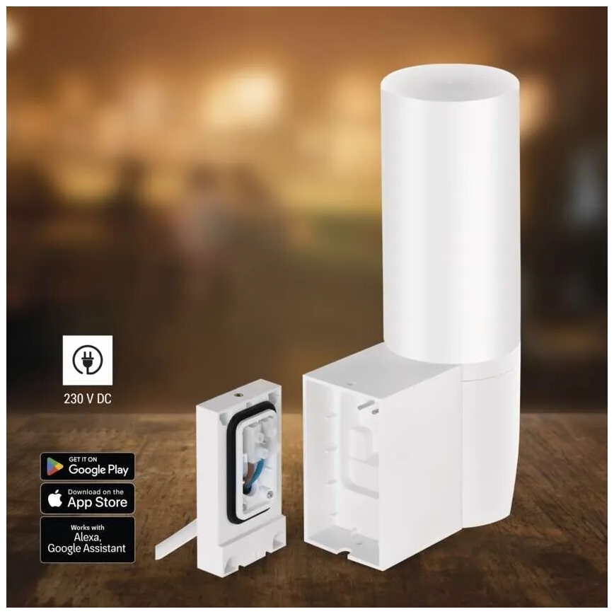 Έξυπνη εξωτερική κάμερα LED με φως GoSmart LED/12W/230V IP65 Wi-Fi Tuya λευκό