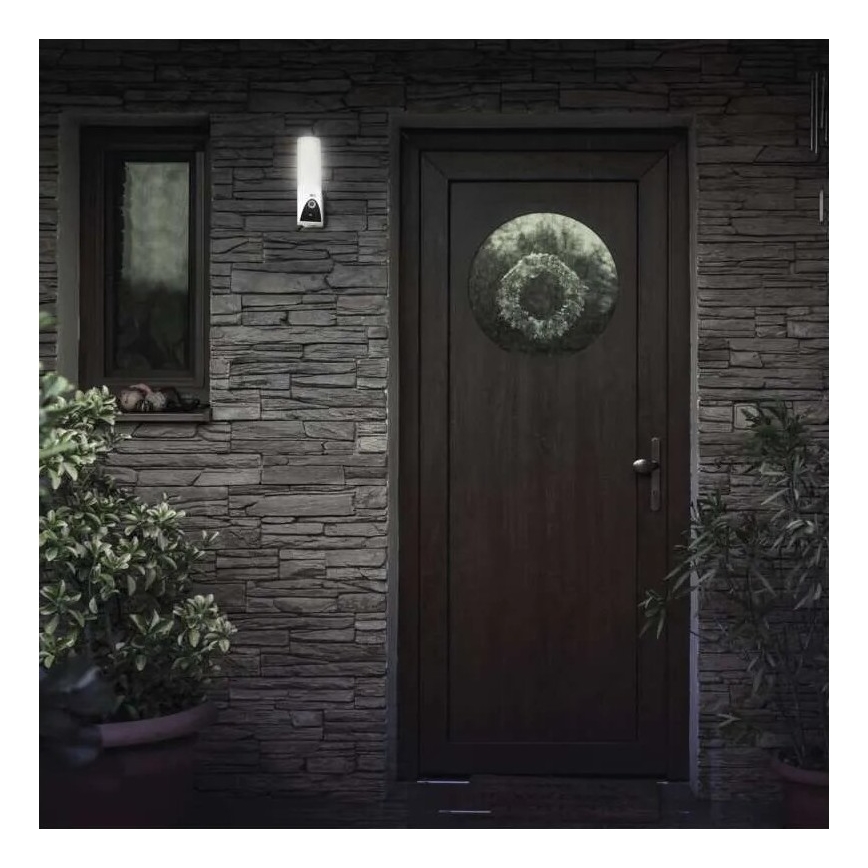 Έξυπνη εξωτερική κάμερα LED με φως GoSmart LED/12W/230V IP65 Wi-Fi Tuya λευκό