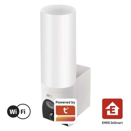 Έξυπνη εξωτερική κάμερα LED με φως GoSmart LED/12W/230V IP65 Wi-Fi Tuya λευκό