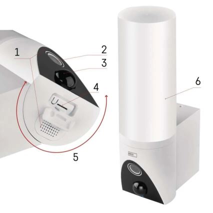Έξυπνη εξωτερική κάμερα LED με φως GoSmart LED/12W/230V IP65 Wi-Fi Tuya λευκό