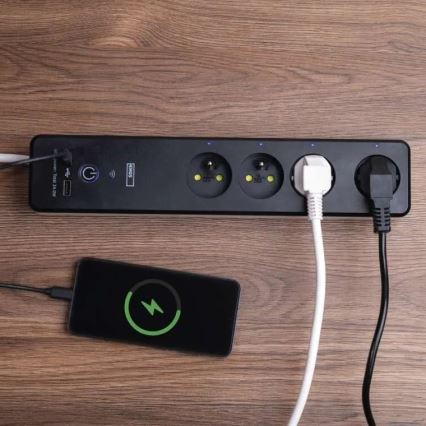 Έξυπνη πολύπριζα με διακόπτη GoSmart 4Z + 1xUSB-A + 1xUSB-C 2 μ Wi-Fi Tuya