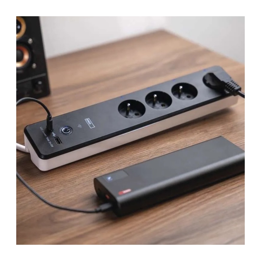 Έξυπνη πολύπριζα με διακόπτη GoSmart 4Z + 1xUSB-A + 1xUSB-C 2 μ Wi-Fi Tuya