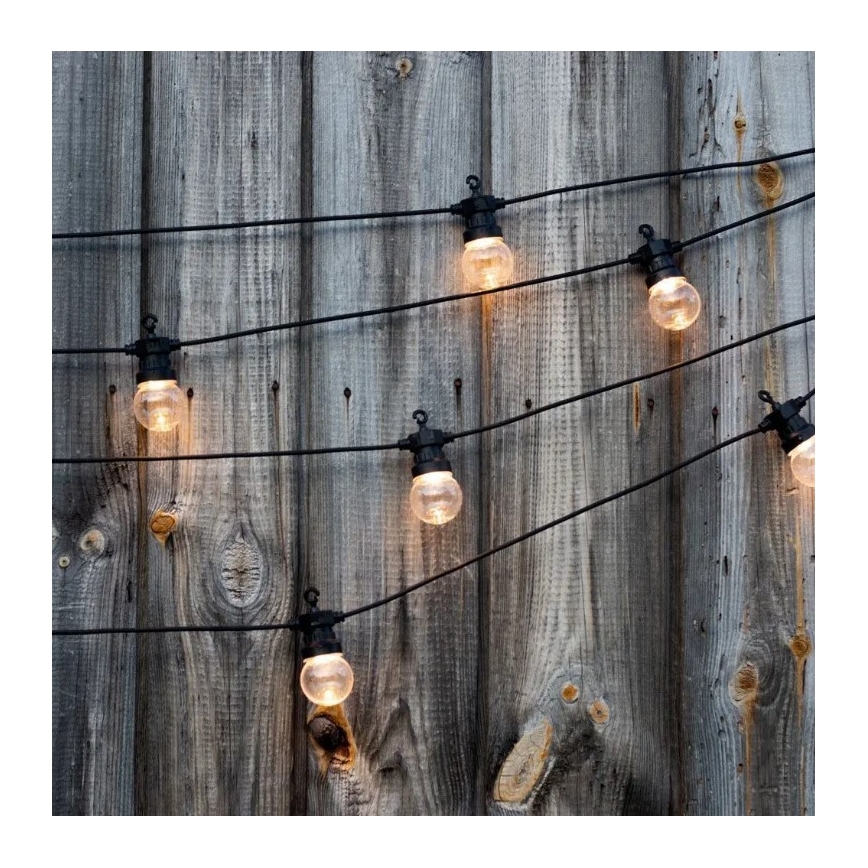 Εξωτερικά λαμπάκια LED STRING 5m 10xLED/0,4W/24/230V 3000K IP44