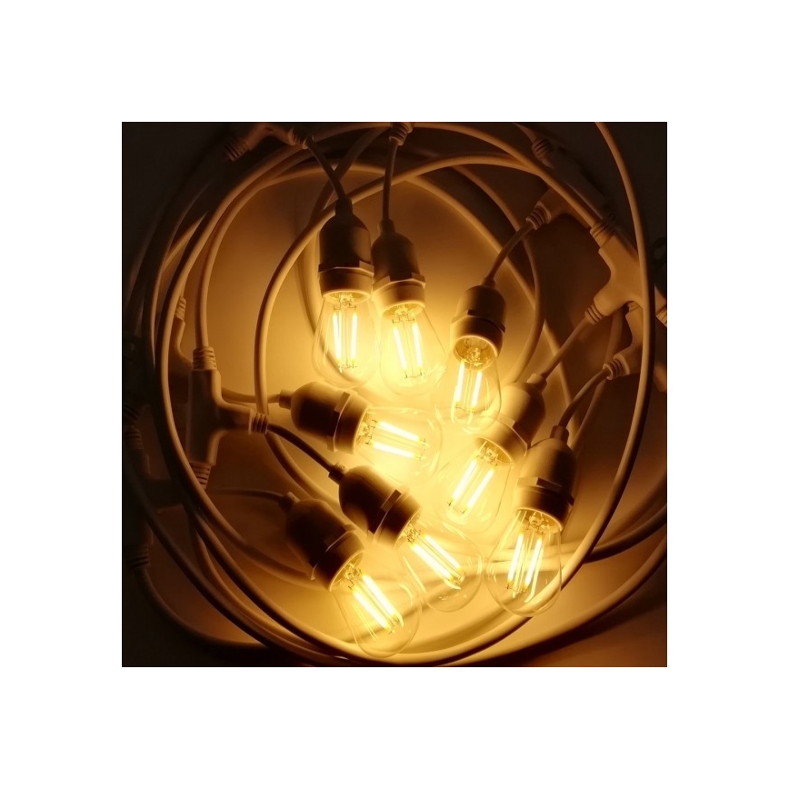 Εξωτερική αλυσίδα φωτισμού 15xE27/10W/230V 15 m IP44 λευκό