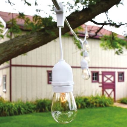 Εξωτερική αλυσίδα φωτισμού 15xE27/10W/230V 15 m IP44 λευκό