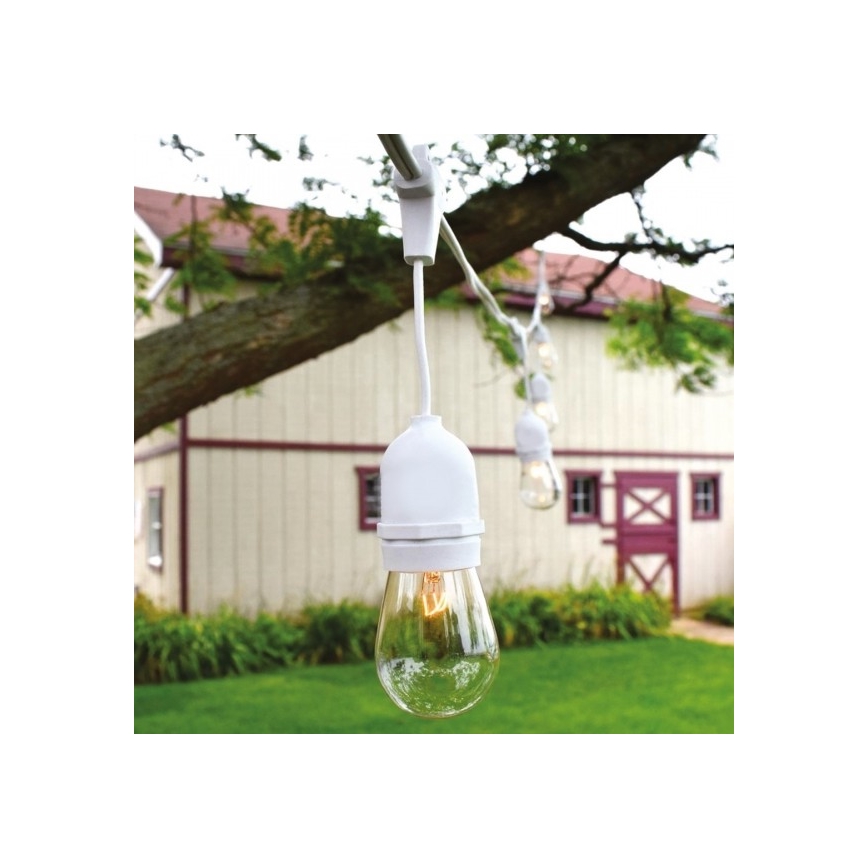 Εξωτερική αλυσίδα φωτισμού 15xE27/10W/230V 15 m IP44 λευκό