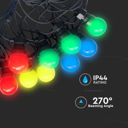 Εξωτερική γιρλάντα LED STRING RGB 10m 20xLED/0,5W/230V IP44