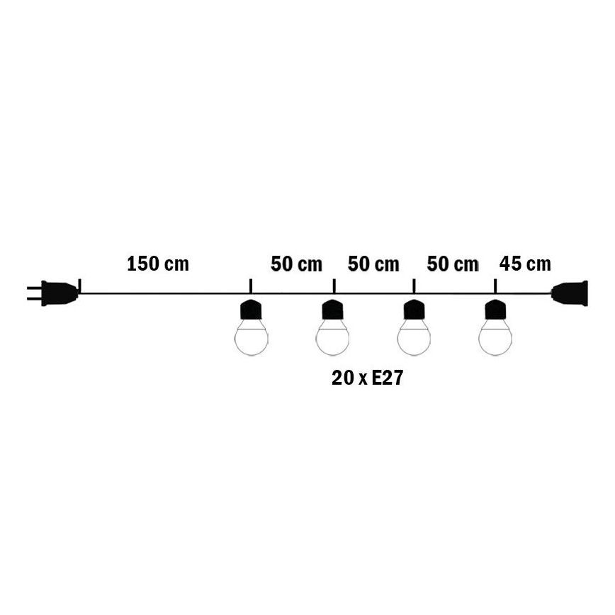 Εξωτερική διακοσμητική σειρά MIMOSA 20xE27/1,3W/230V IP44 10μ