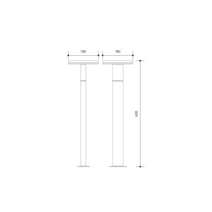 Εξωτερική λάμπα LED με αισθητήρα BARI LED/10W/230V 4000K 60 cm IP54 ανθρακί