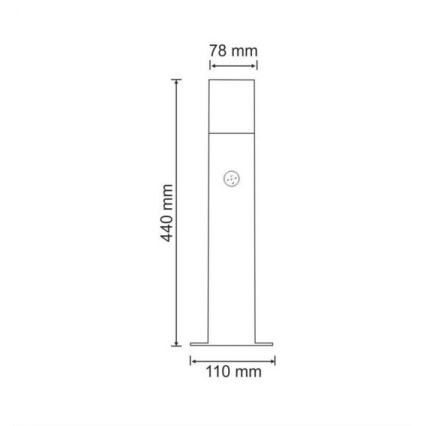 Εξωτερικό φωτιστικό με αισθητήρα NEW YORK 1xE27/12W/230V IP44 44 εκ ανθρακί